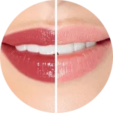 女性のリップに半分メイクをした画像 女性のリップに半分メイクをした画像